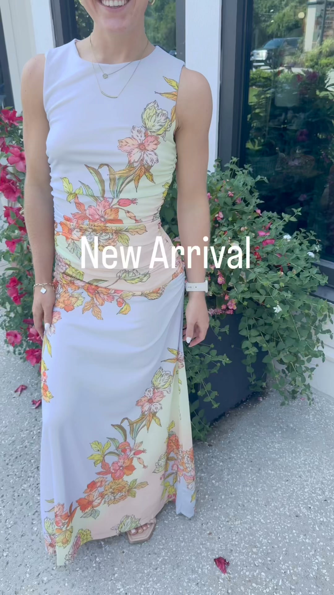 New arrival alert! 💕 This gorgeous maxi dress is here in the prettiest colors and ready for all your summer plans. From brunch to vacation dinners, it’s an effortless must-have., Stop by Scout & 