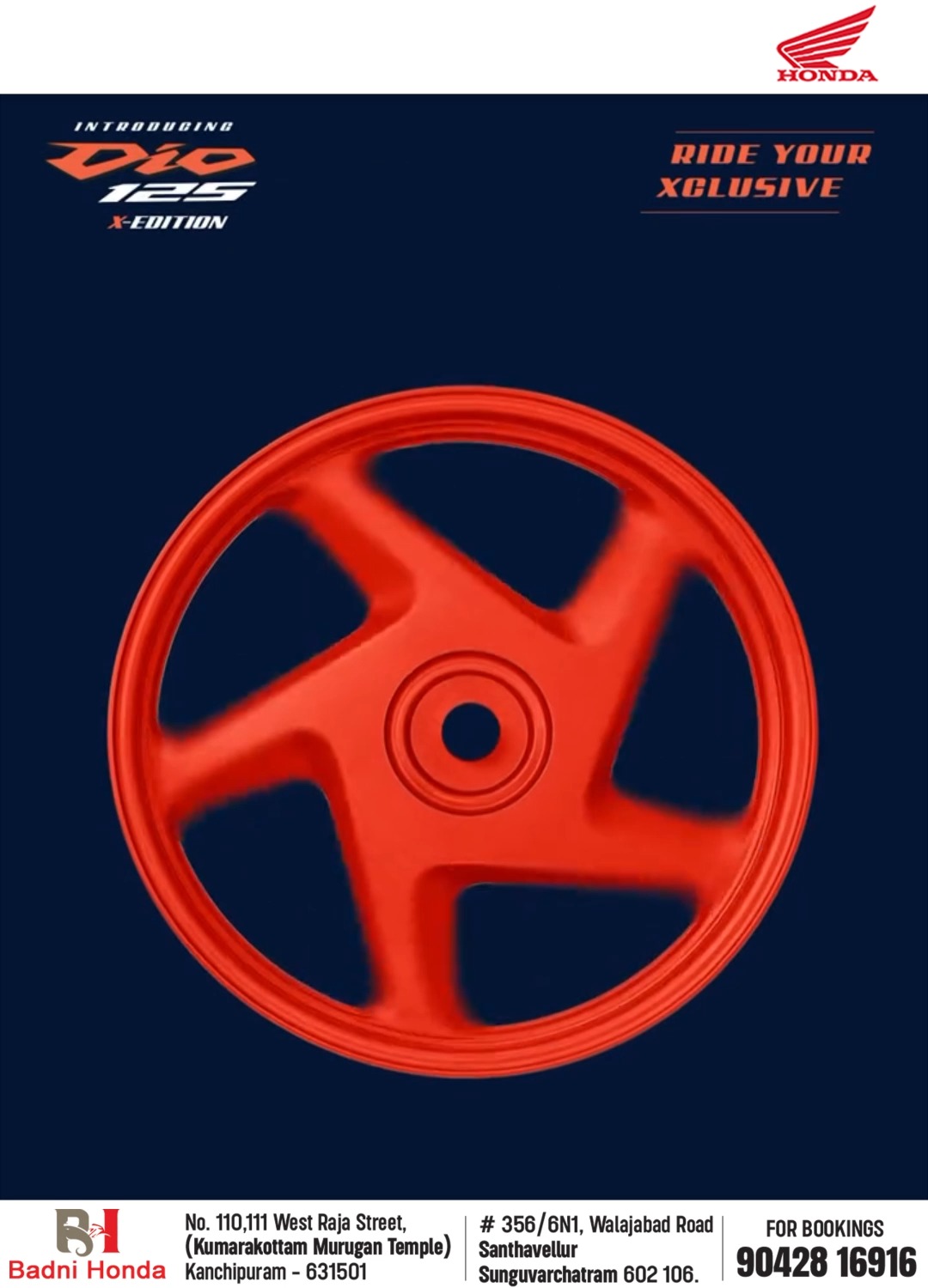 With its Mat Frash alloy wheels, the Honda Dio 125 X Edition