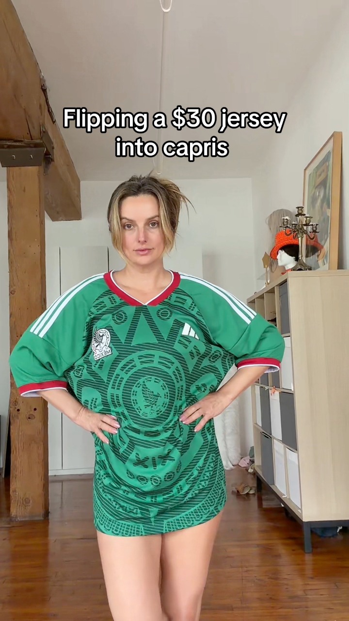 turn jersey into dress Upcycling soccer jerseys a dress⚽️🇲🇽 Day 1: sewing the cups and draping✂️ #upcycle #soccerjerseys #worldcup2026 #mexico🇲🇽 #dress fitted basketball jersey dresses