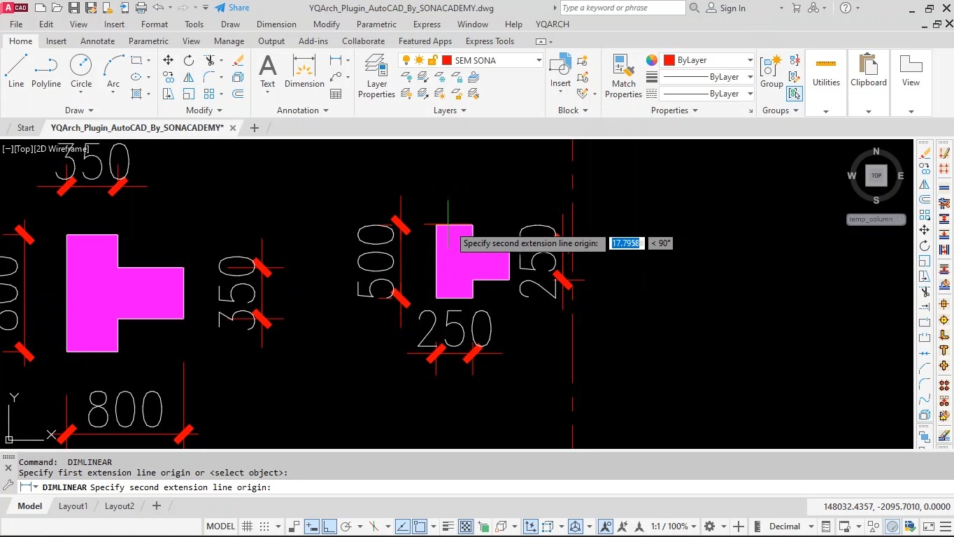 YQArch AutoCAD Plugin - T Shape Column (ZZT) Learn how to use the ...