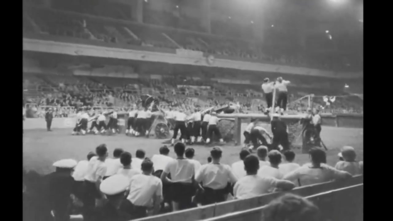 1955 Royal Tournament Royal Navy Field Gun competition footage ...