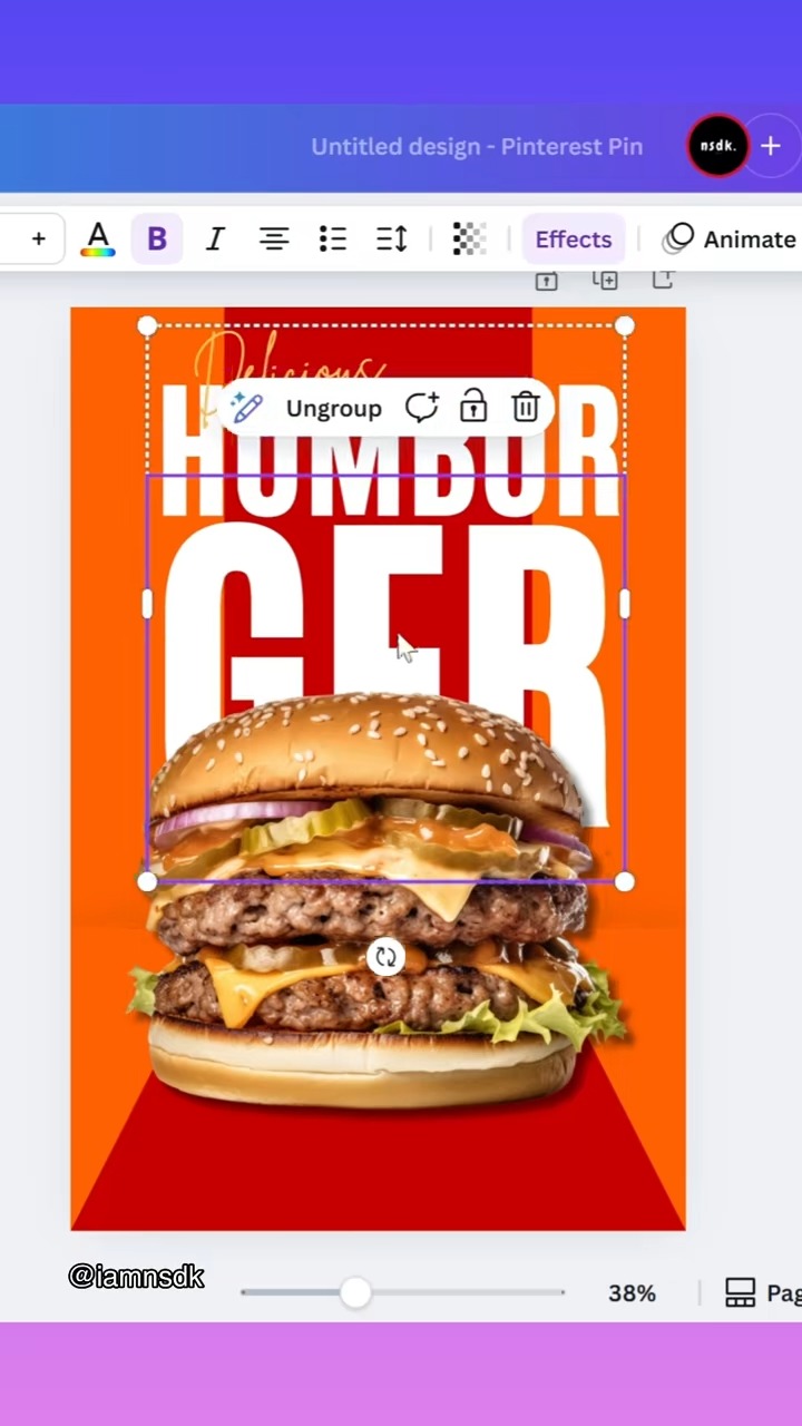 Burger Poster Design credits: @im.nsdk #canvatutorial #graphicdesign # ...