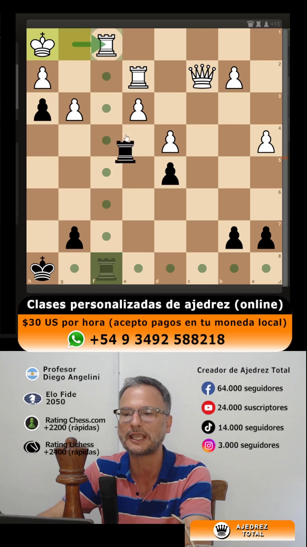 sacrificio de torre y dama para jaque mate al fondo #chess #ajedrez # ...