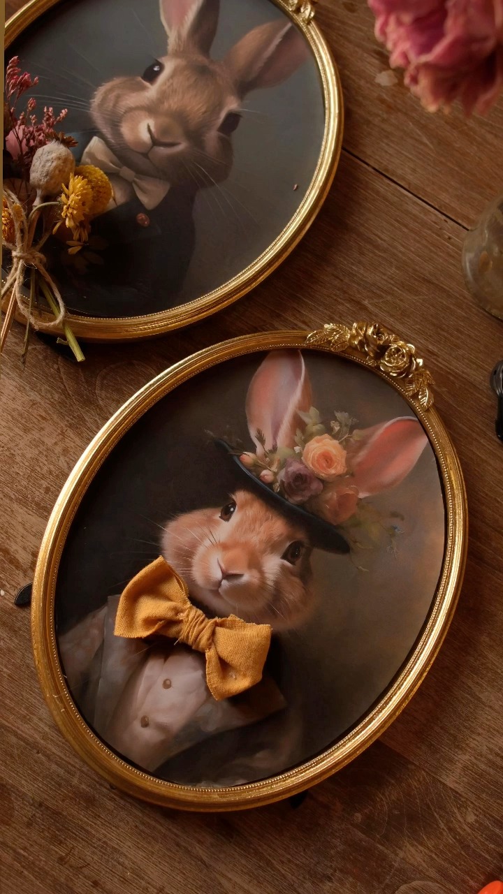 Rabbit frames made with dried flowers. What do you think? # ...