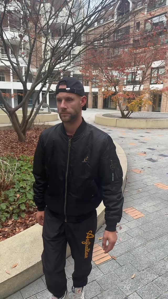 🦘New Australian bomber jacket ‘Archive Black/Gold’ 🦘 Gold embroidery on ...