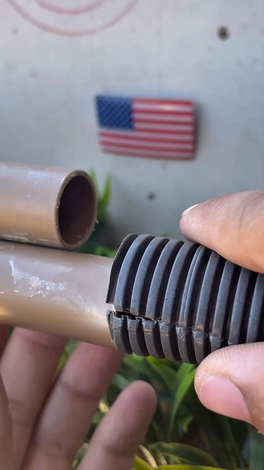 plumber invents a PVC joint using conduit and electrical tape #USA #PVC ...