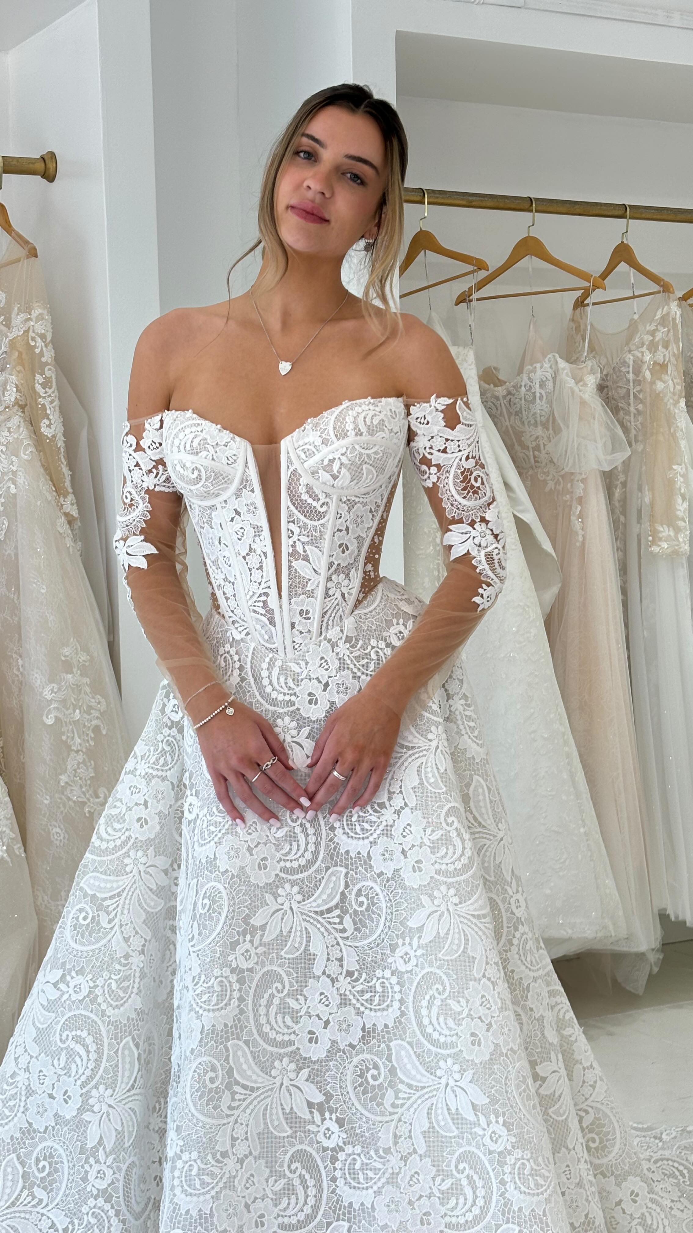 aliexpress satin corset basque waist long wedding dress Solana Ensemble  Elegant Neck Scarf Bridal Gown 2025 2026  Boom Blush Elegant Satin wedding dress with