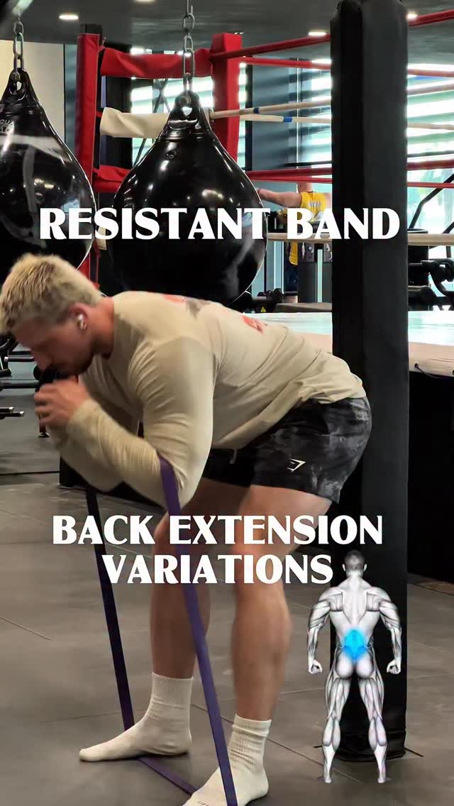 Two banded back extension variations — normal stance and split stance ...