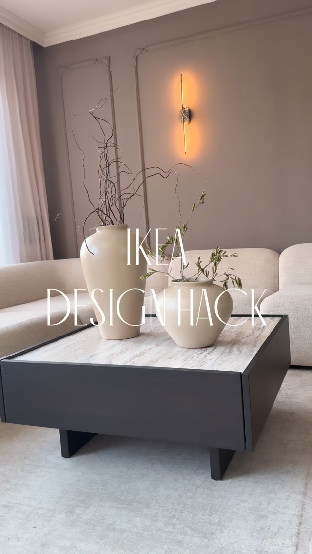 IKEA DESIGN HACK , Wir wollten es besonders machen 🤎, Aus dem Neuen IKEA-Tisch wurde mit einer Travertin Optik Platte genau das Stück, das sich ruhig und hochwertig anfühlt. Und vor allem ist es