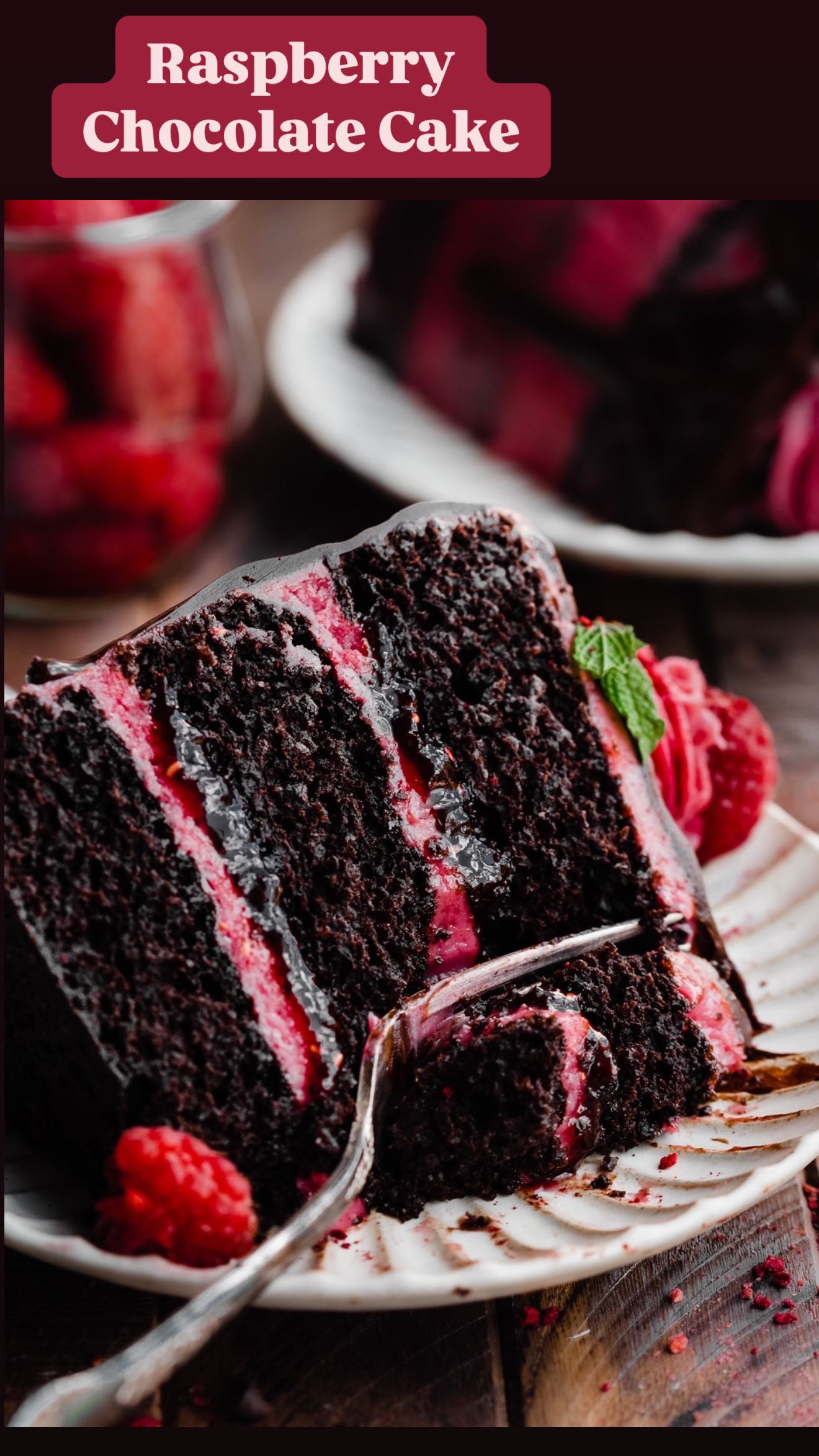 Raspberry & Chocolate are a match made in heaven! Three layers of moist ...