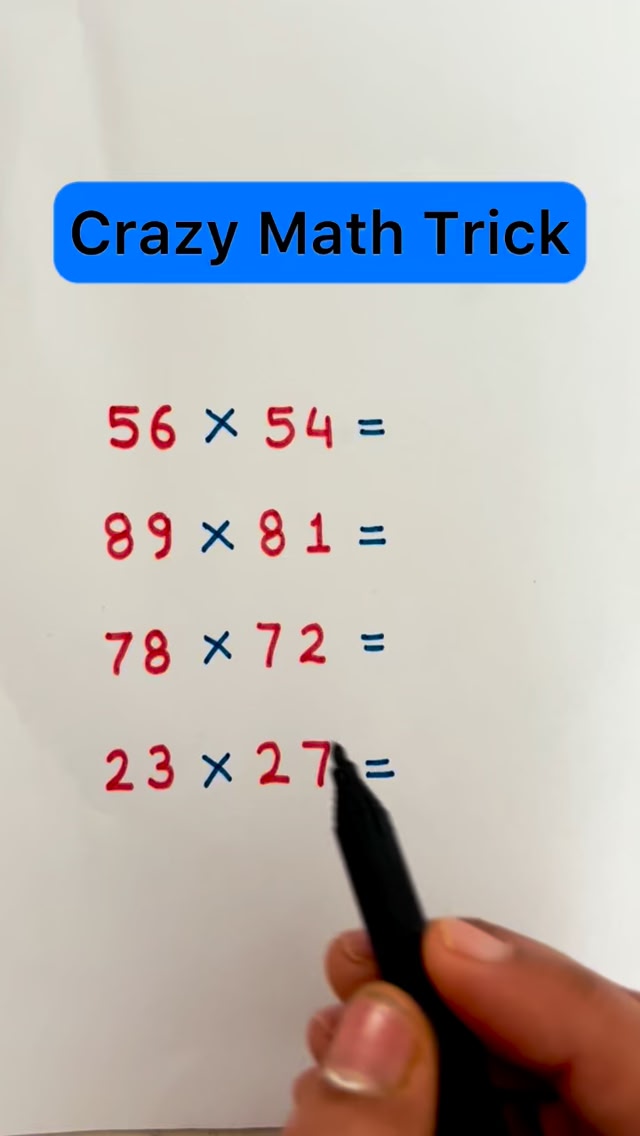 😱👍Crazy Math Trick #math #mathskills #mathematics #mathproblems # ...