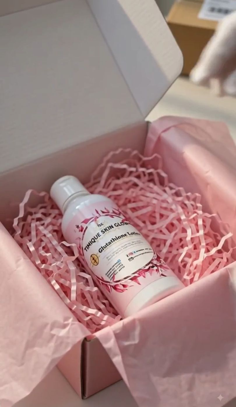 🧴 One bottle. Total head-to-toe radiance. ✨ Wrapped in the rich, nourishing luxury your skin deserves. Timique Skin Glow Glutathione face and body lotion deeply brighten, even out