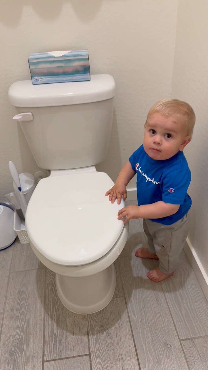 The long blink when he gets it closed lol! Baby Reece is on a mission ...