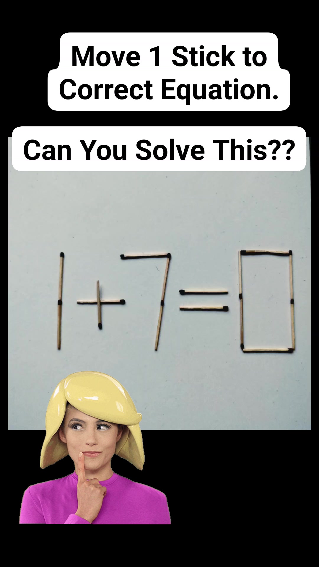 🧠 Matchstick Puzzle Challenge Move just one matchstick to make the ...