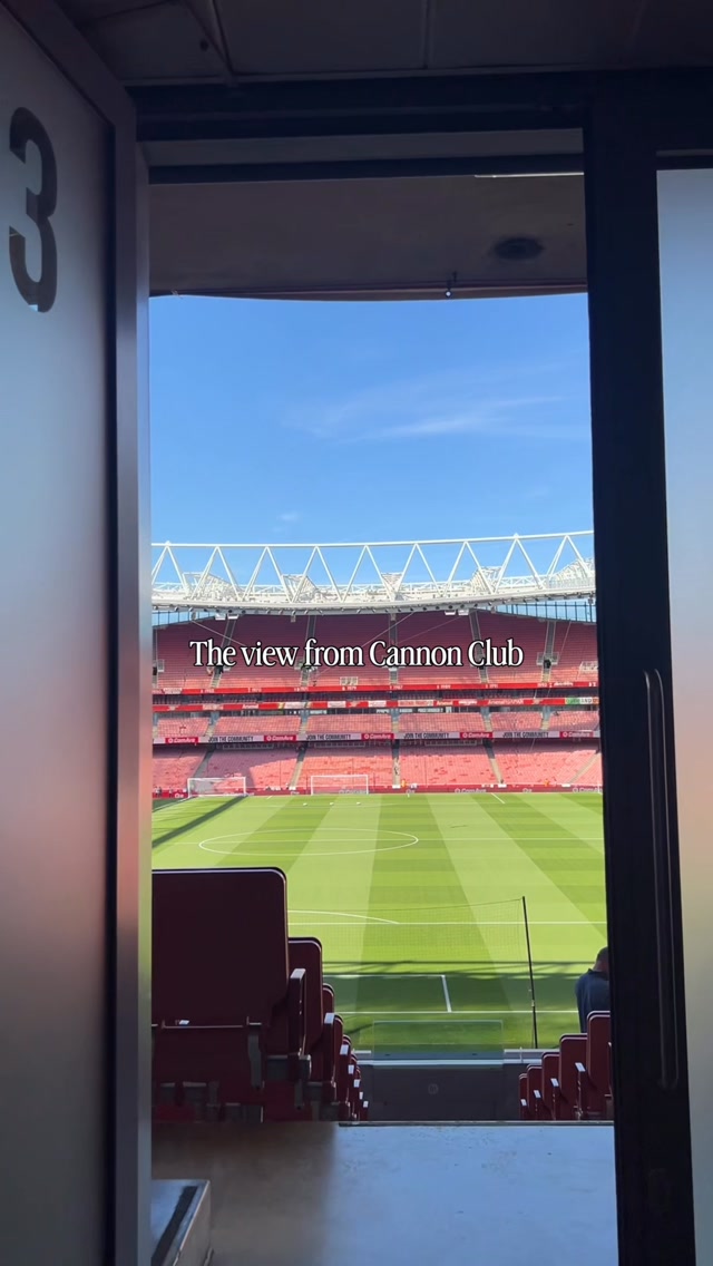 The View from @arsenal Cannon Club is incredible 😍, Including Dial Square Lounge access, pre-match food and drinks, the Cannon Club Hospitality package offers an e