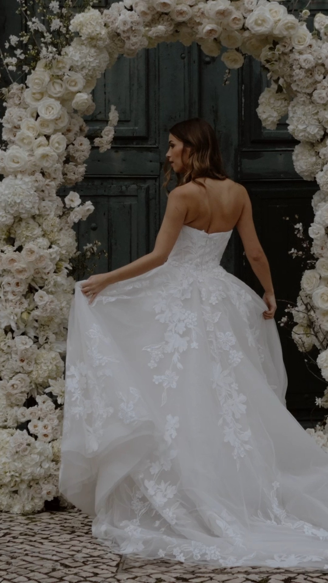 ferrari formal wedding dress prices Elegant lace appliques give dimension to the sparkling tulle overlay of the Abella E450 'Babetta' ballgown, which features a strapless, sweetheart bodice and basque waist 012125
