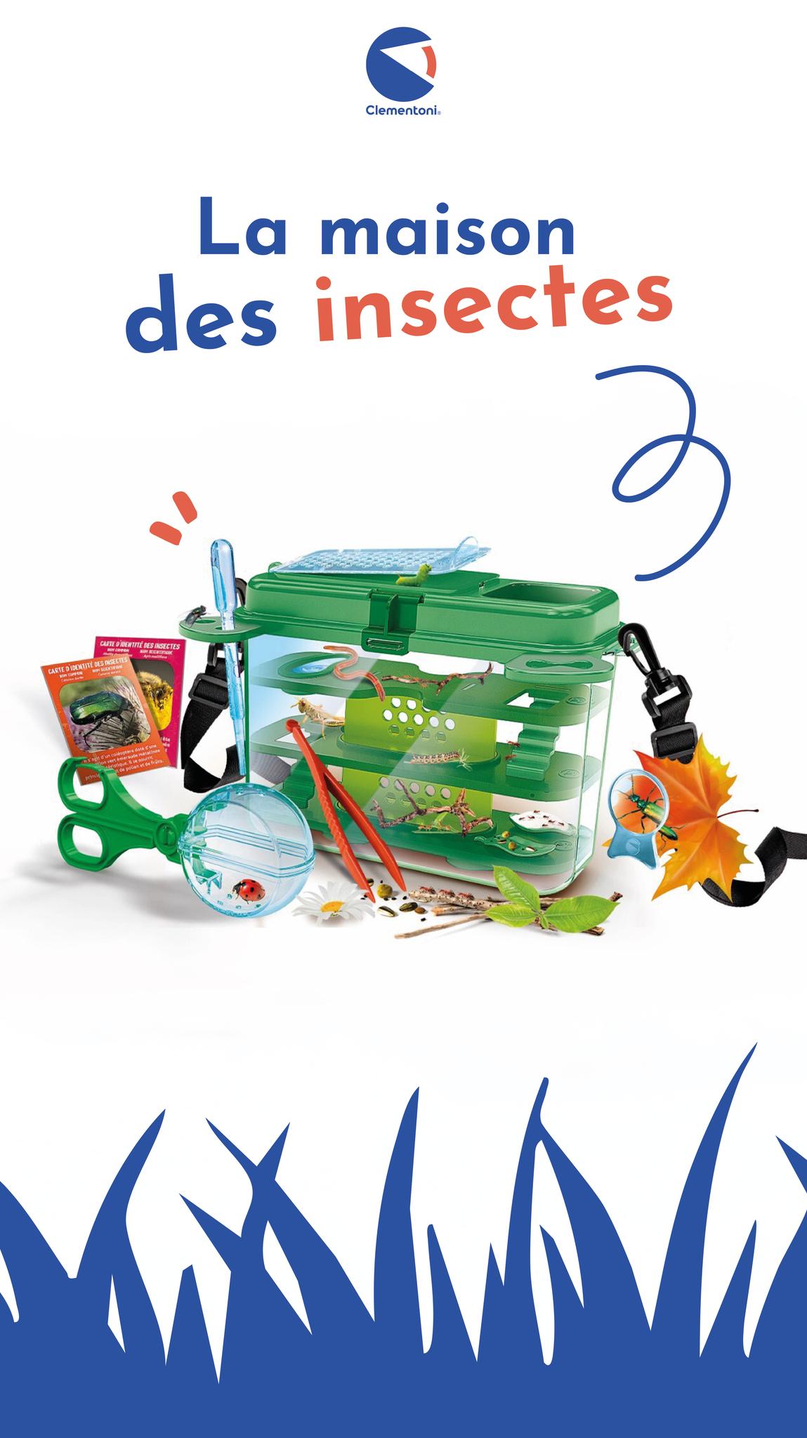 CLEMENTONI Observatoire Des Insectes - Kit Nature Dès 7 Ans Avec Loupe, Boîte Et Fiches - Super Cadeau Pour Petits Explorateurs