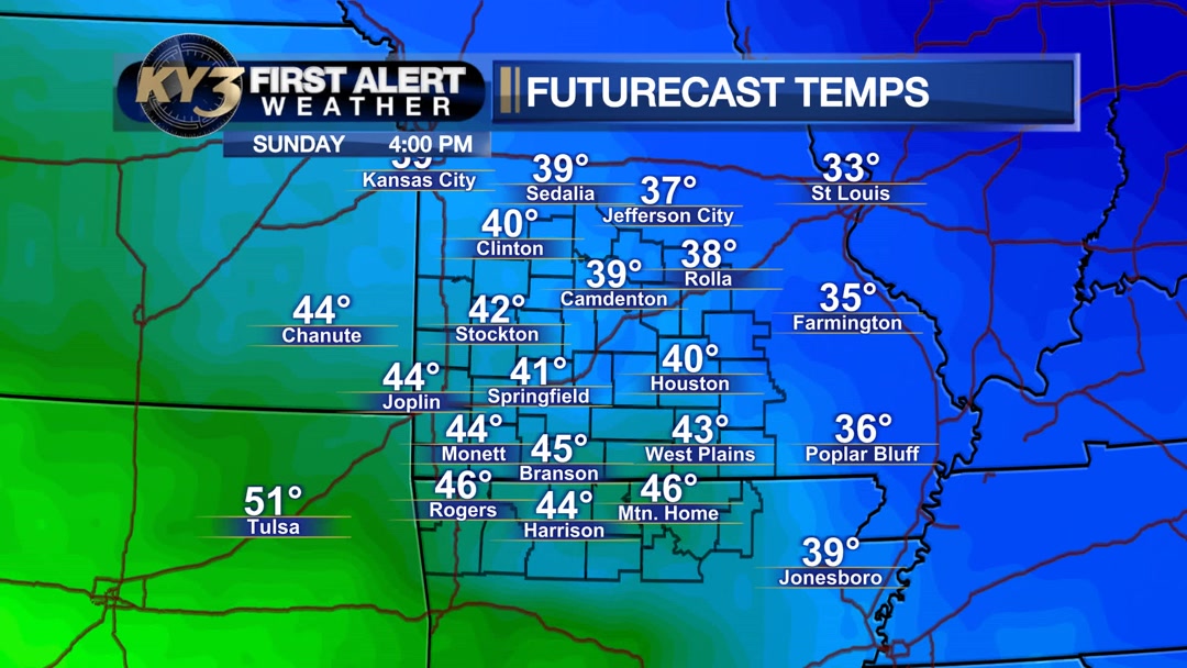 Sunday also looks like a very cold day. Some warm air will try to come ...