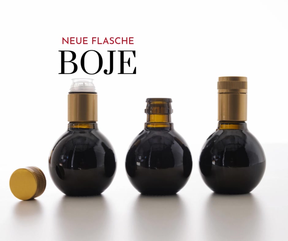 ⭕️ BOJE Kugelflasche mit einem Volumen von 100 ml , ☑ für Öle, Essige, Essenzen, Spirituosen viele andere Liquide, ☑ DOP Mündung: Einfache Montage, integrierter Ausgießer für eine optimale Dosierung