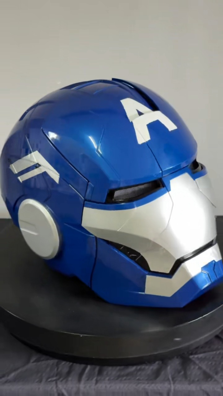 blue iron man helmet MK17 Heartbreaker art Iron Man Helmet boasts an intricate blend of sophistication and innovation This commission was completed a