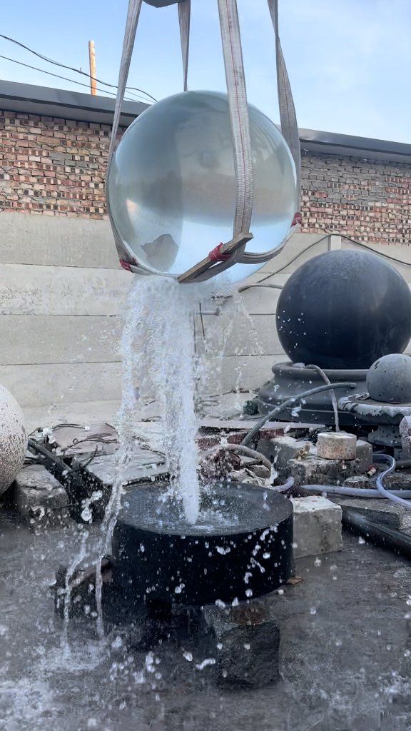 A Feng Shui spinning ball fountain, commonly known as a rolling 