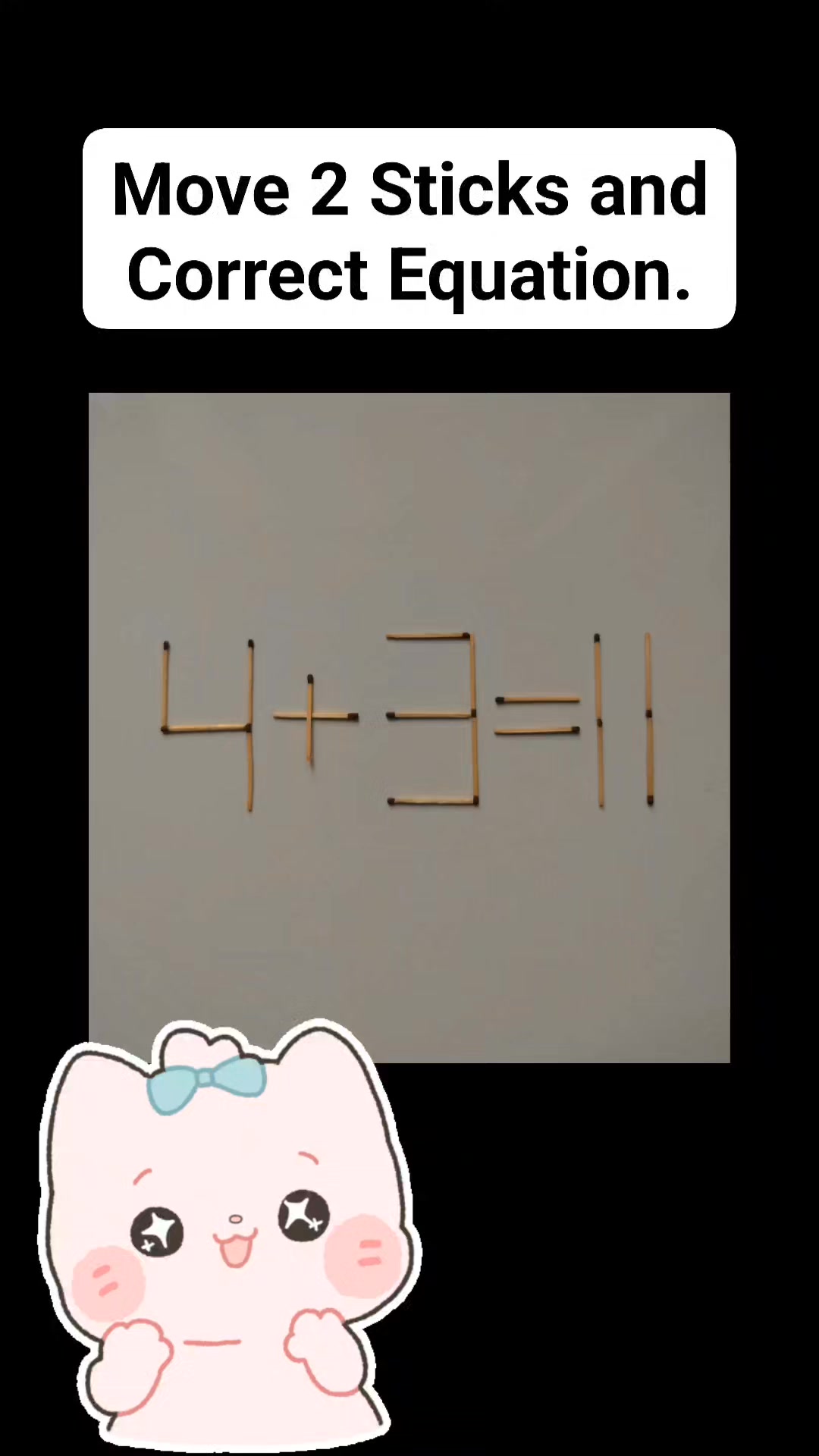 🧠 Matchstick Puzzle Challenge Move just one matchstick to make the ...