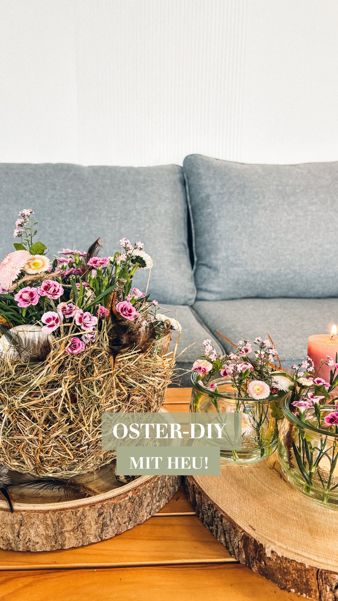 Ein Hauch von Frühling, eine Prise DIY – und ganz viel Osterliebe! 🐣💐, Mit Heu, Leim & Herz entsteht Dein ganz persönlicher Ostertraum., Jetzt anschauen & nachmachen!, #OsterDIY #Frühlingsdeko