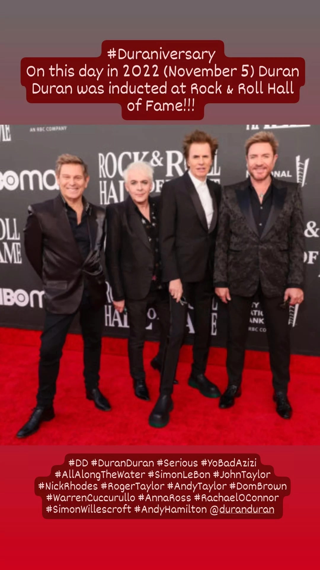 #Duraniversary On this day in 2022 (November 5), Duran Duran was ...