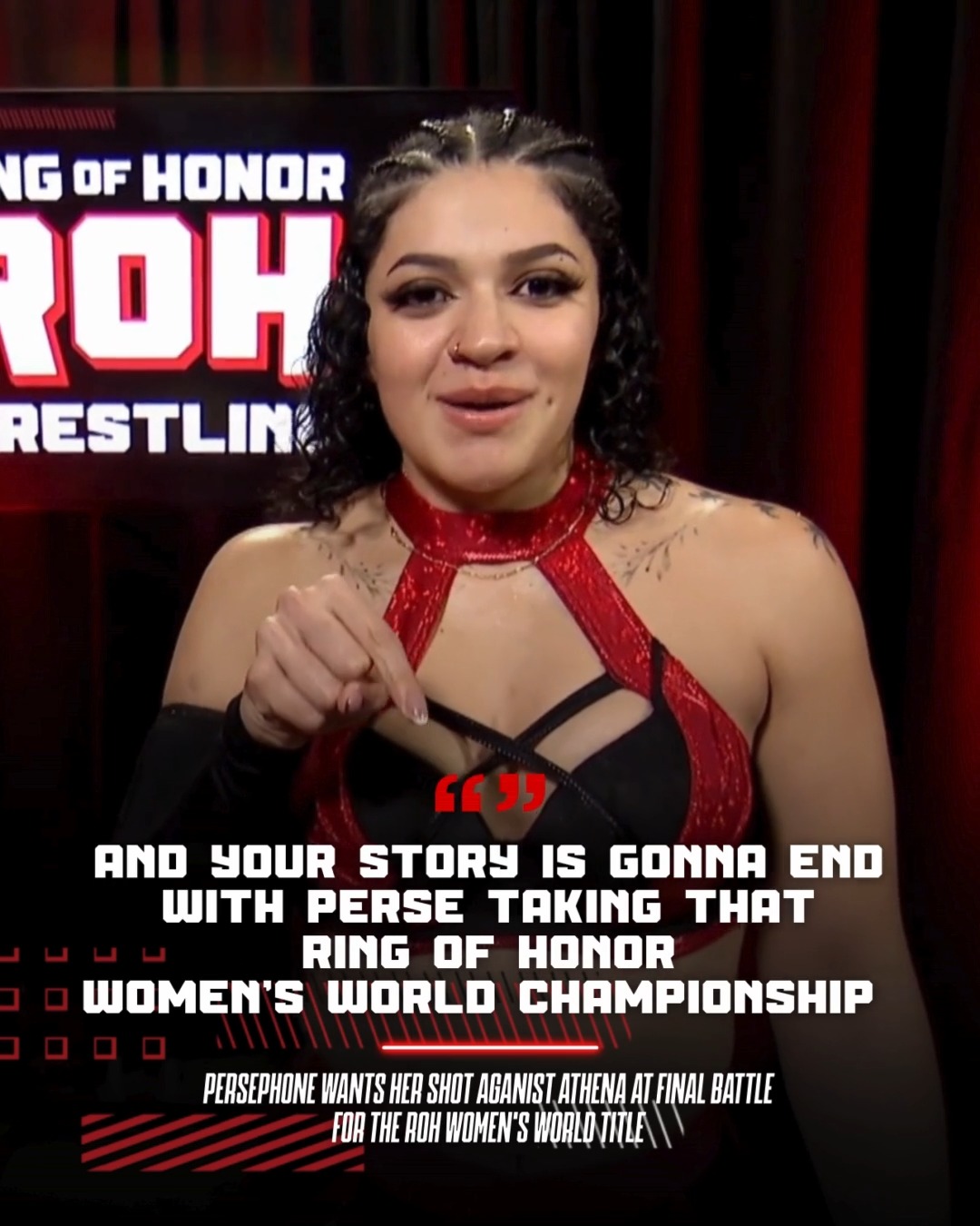 Persephone called her shot, and she got it! She faces Athena for the # ...