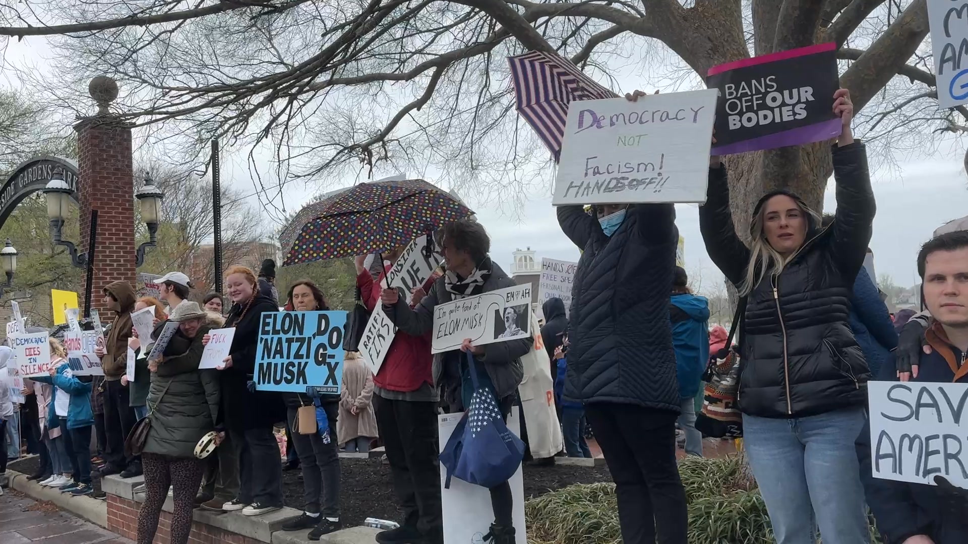 2,000 gather in Red Bank to protest Trump-Musk policies. (more photos ...