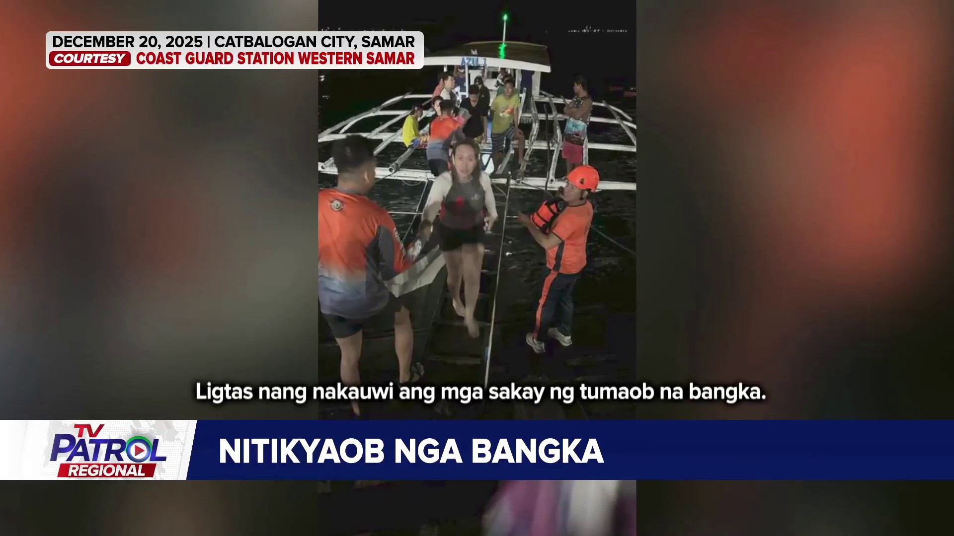 Nailigtas ng mga tauhan ng Philippine Coast Guard Station Western Samar ...