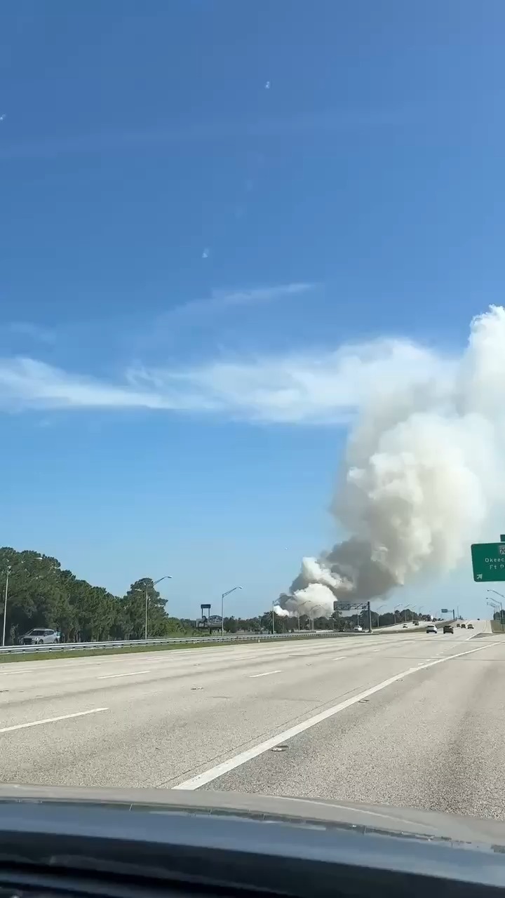 Huge fire west of i95 near the Orange Ave and Okeechobee exits