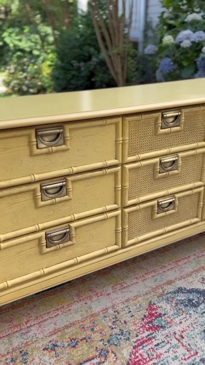 bettie brown dresser $950 • Midcentury Faux Bamboo Bedroom 5-Piece Set , Midcentury 1970s faux bamboo 5 piece bedroom set in exceptional vintage condition. Set includes a dresser, chest, nightstand, headboard (fits queen Shoe size:M10/W11.5 BeachFashion Starlight - Ivory Wedding Drawer Chest seamlessly combines