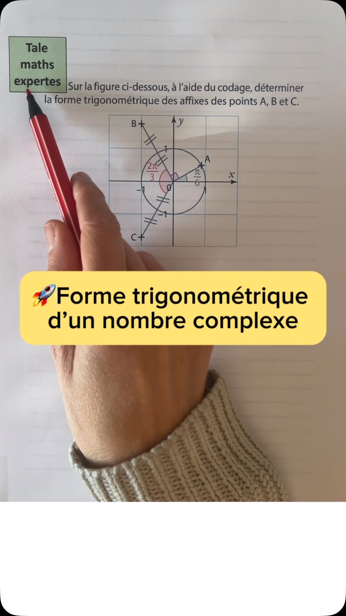 Exercice niveau Terminale Maths Expertes sur la forme trigonométrique d ...