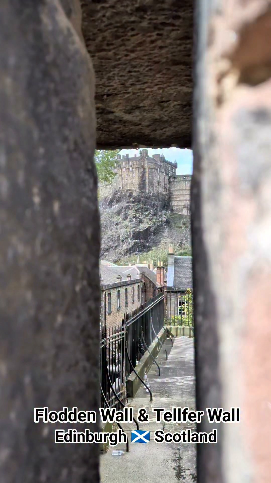 Edinburgh Castle from the remnants of Flodden Wall Watch Tower., Flodden Wall was built in 16yh century and Feltel Wall in 17th century,. They are pretty old👍😁, #floddenwall #oldtown #Edinburgh