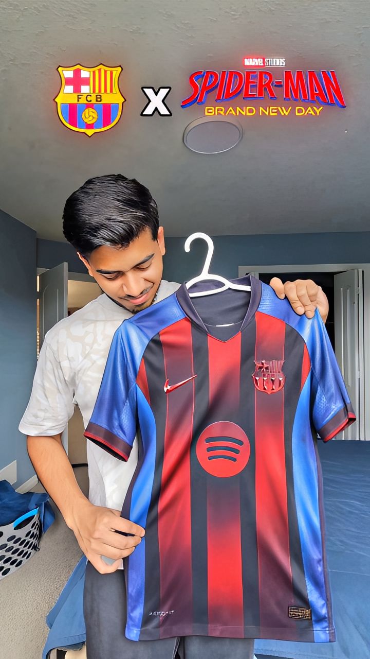 Barcelona spider man Jersey. #football #barcelona | Tales Sphere