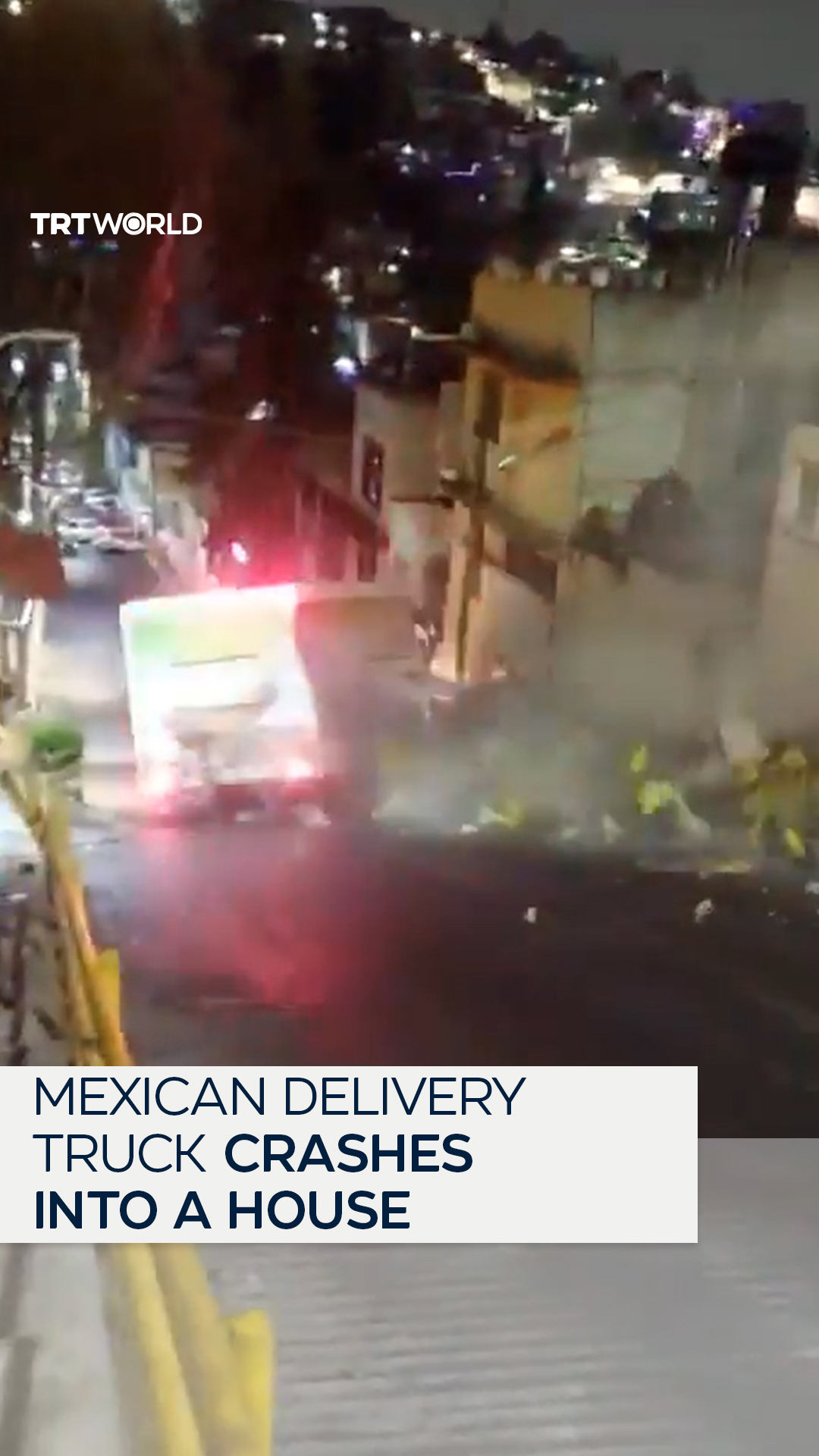 A delivery truck skidded and crashed in Mexico City on November 26 ...