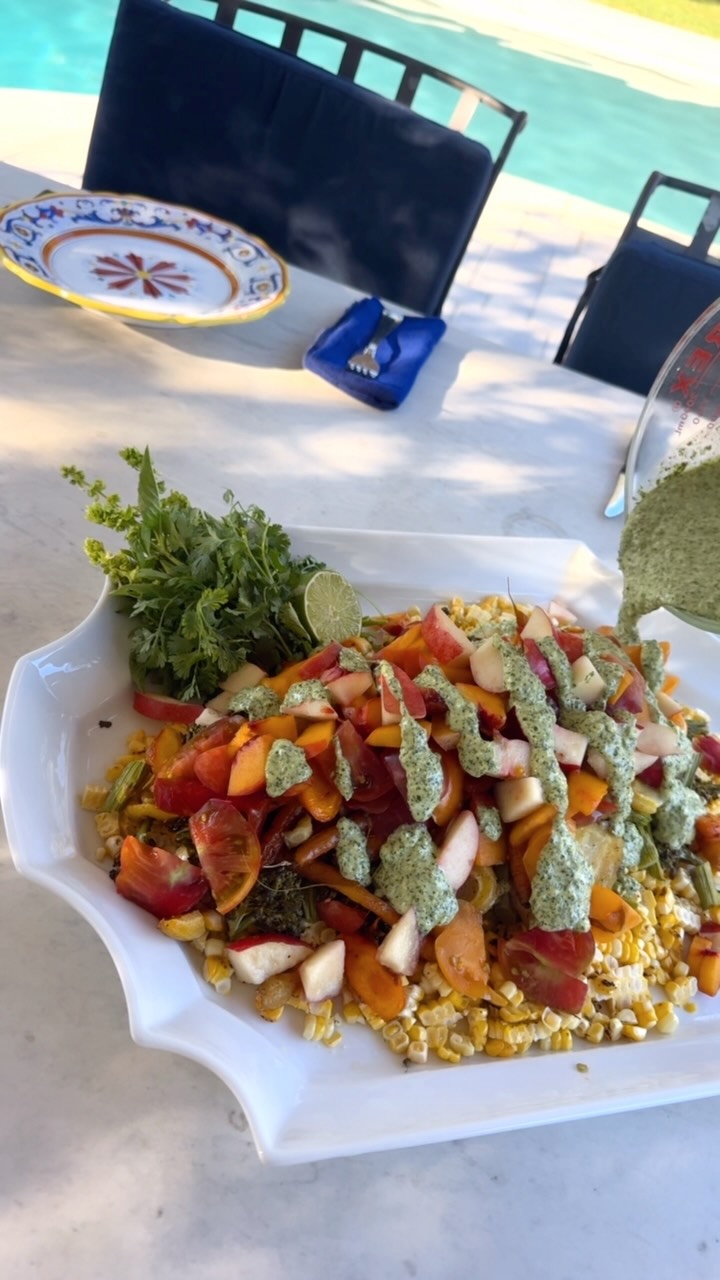 suzanne somers green goddess dressing Goddess! Summer’s versatile Superstar! 🤩 My sister invited us over for a pool party to stay cool in this heat! One easy Green handled the Charred Corn & Roasted Vegetable Salad use:Wedding