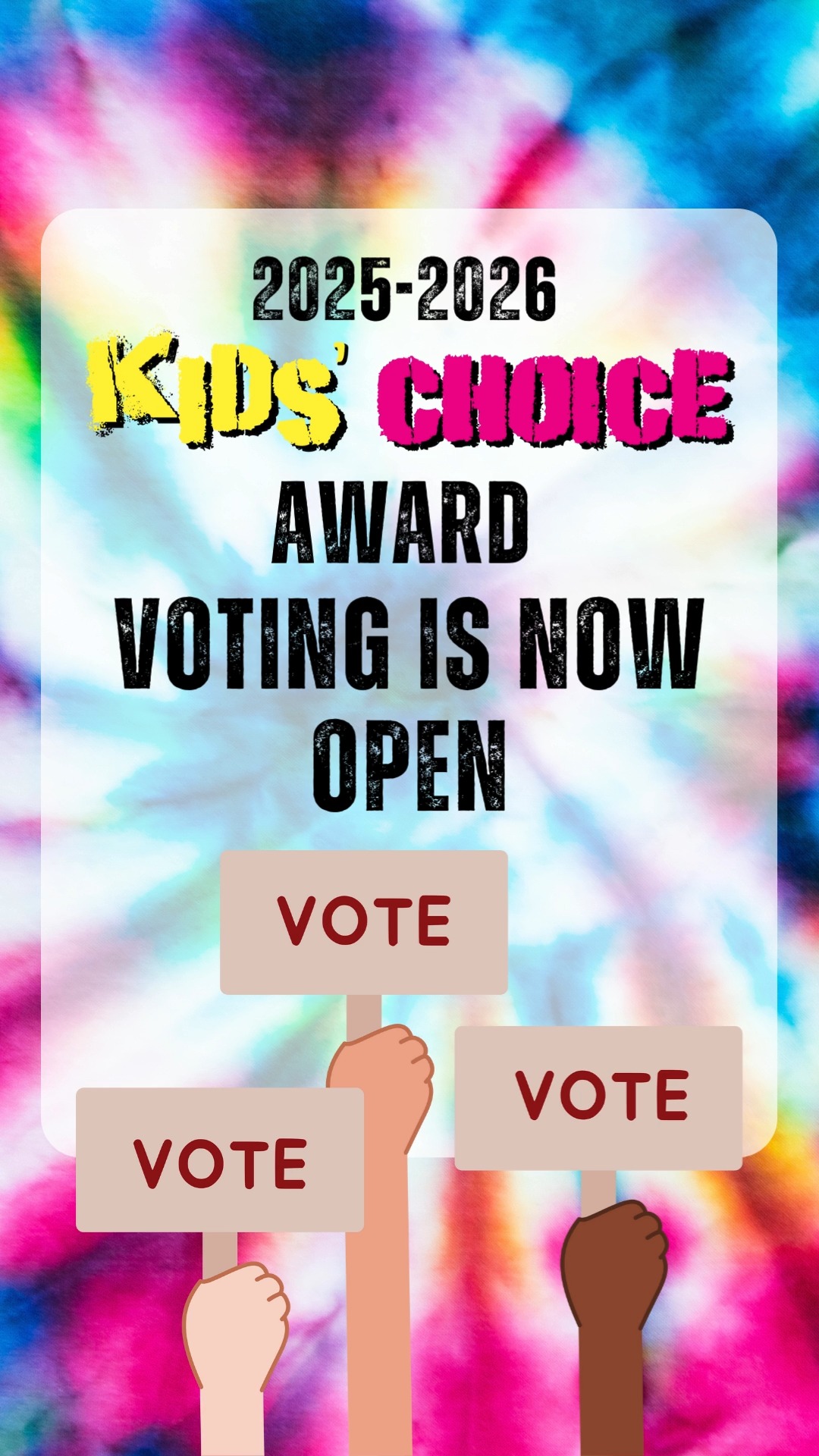 Voting is now open for the Kids' Choice Award through February 13! Area