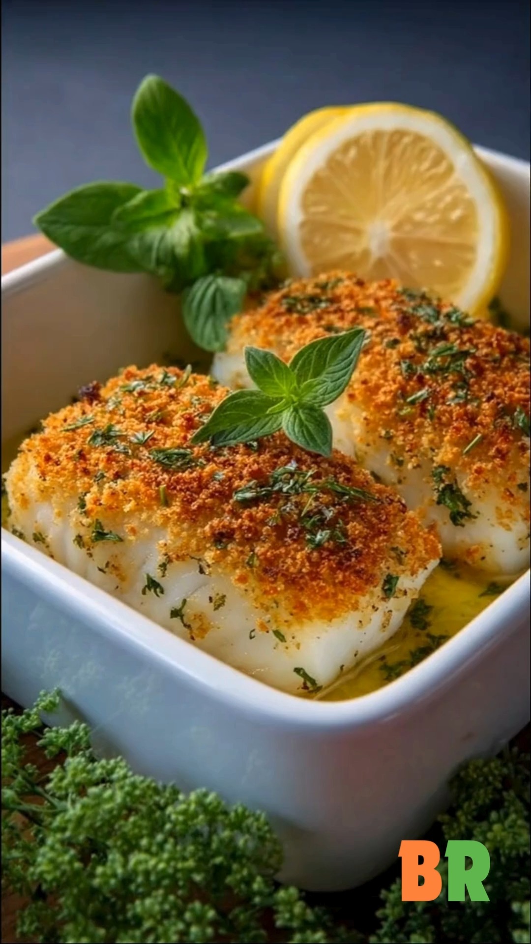 Baked Cod with Garlic & Herb Ritz Crumbs Delicate cod fillets are ...