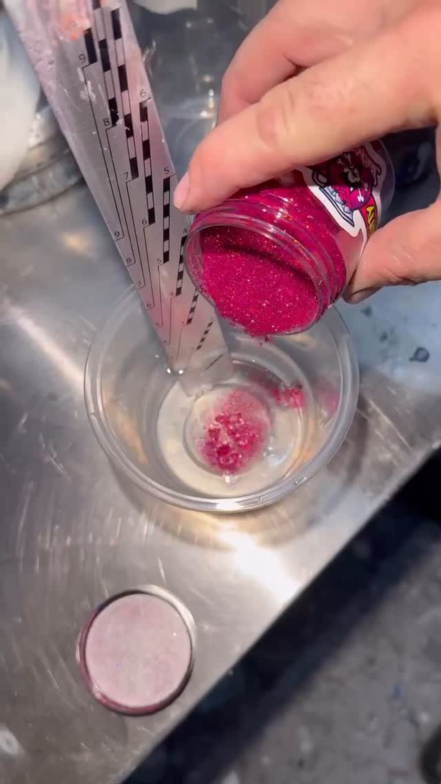 Just a couple of the pink flake mixes on the bench! Both totally ...