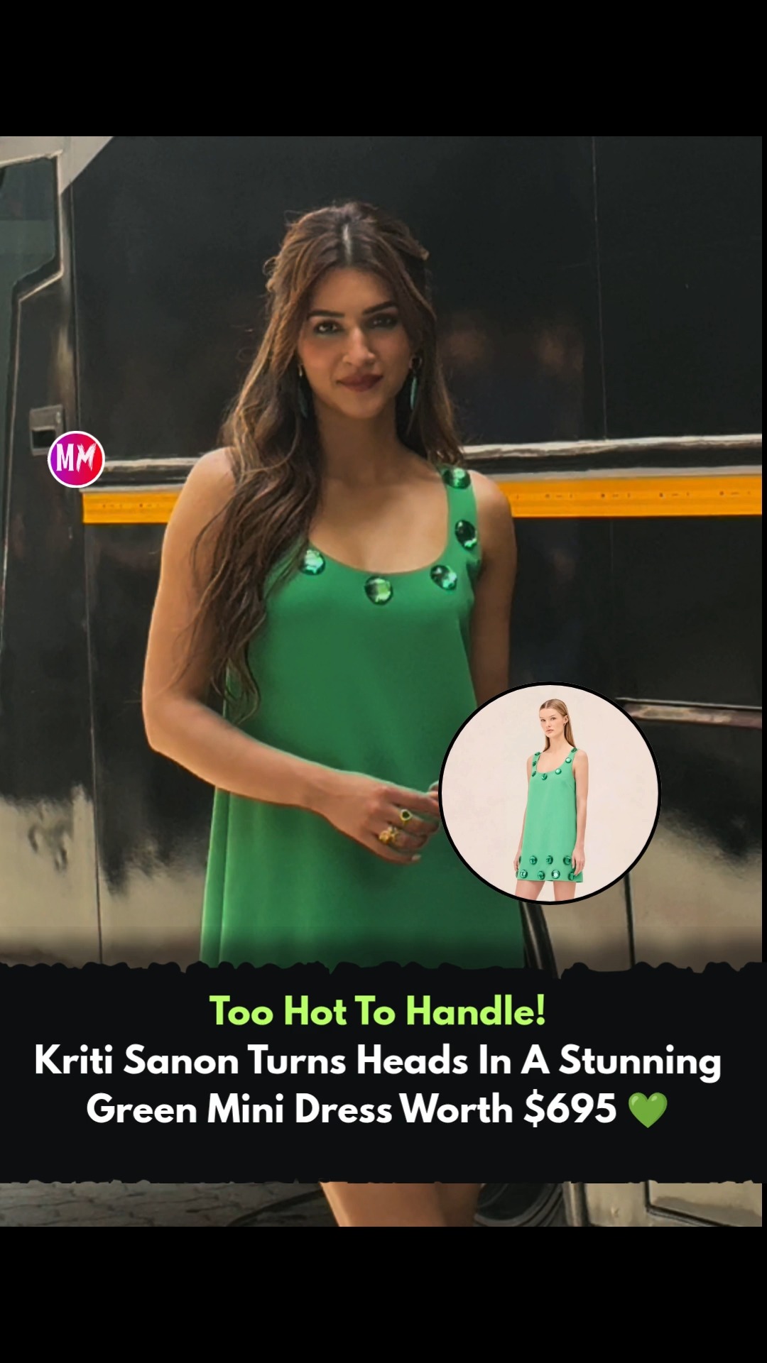 biba kriti sanon green dress Too Hot To Handle! Turns Heads In A Stunning Mini Worth $695 💚, #KritiSanon #KritiSanonFans #GreenDress #MiniDressLook #BollywoodFashion #CelebrityStyle #FashionGoals global-end_use-Costume Acc