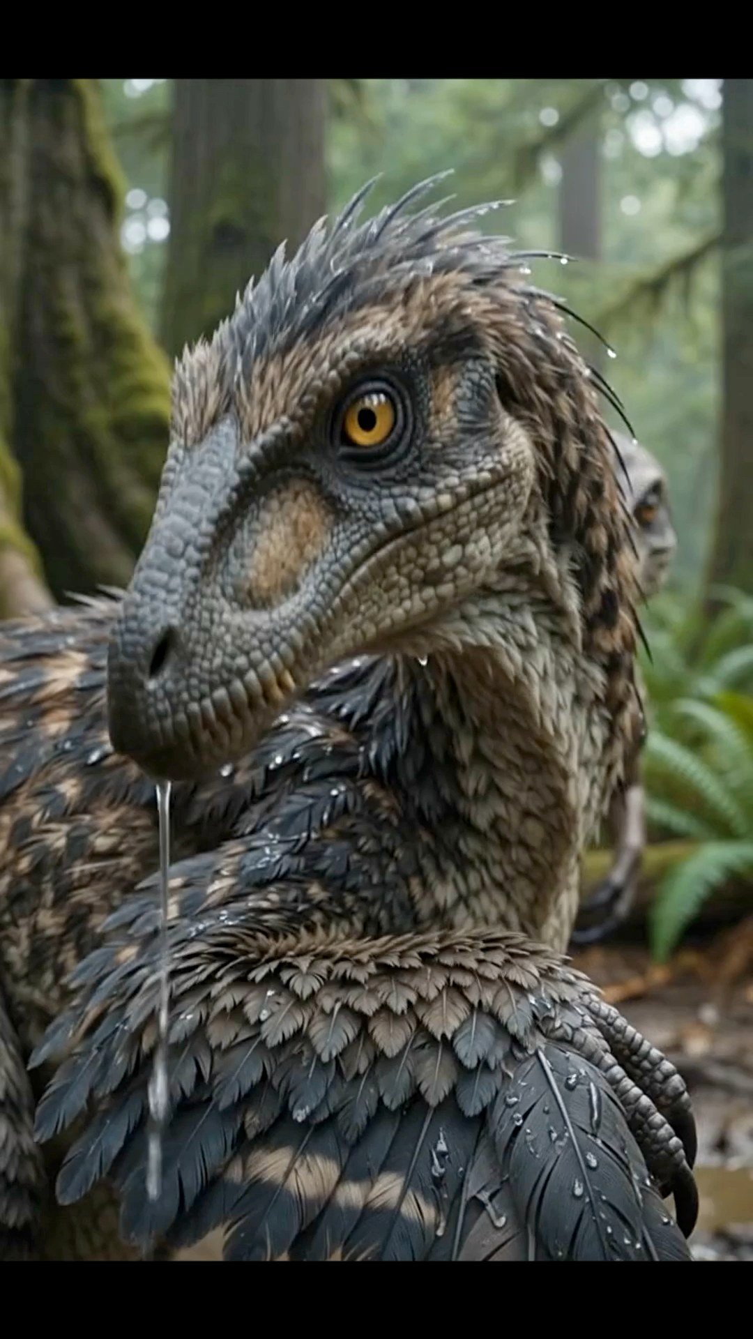 Deinonychus running with wings spread