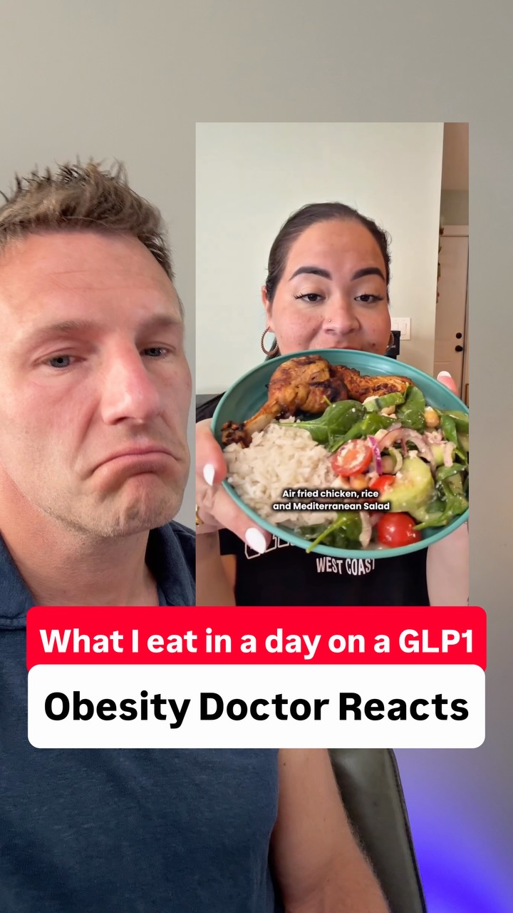What I eat in a day on a glp1! Obesity Doctor reacts 👆 | Dr. Spencer Nadolsky