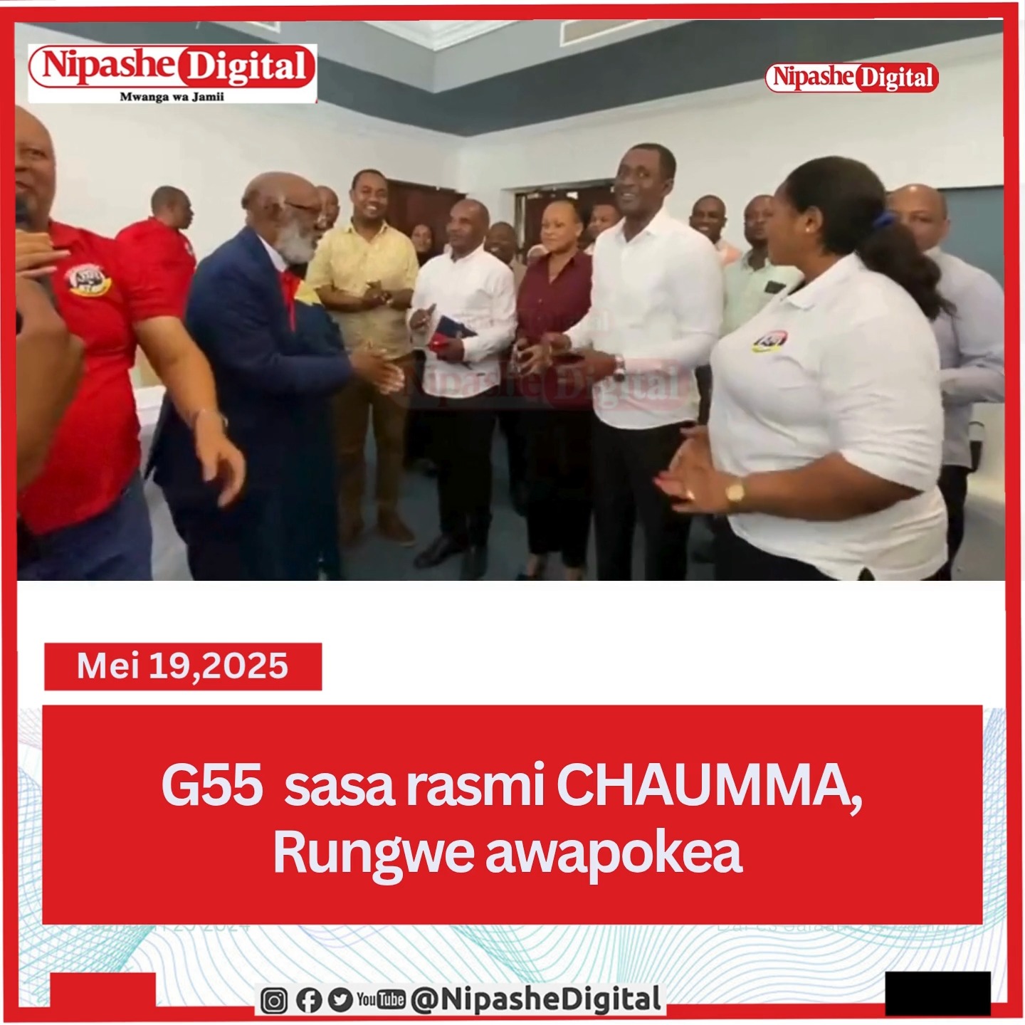 Mwenyekiti wa CHAUMMA, Hashim Rungwe, akiwakaribisha kwenye Mkutano wa ...