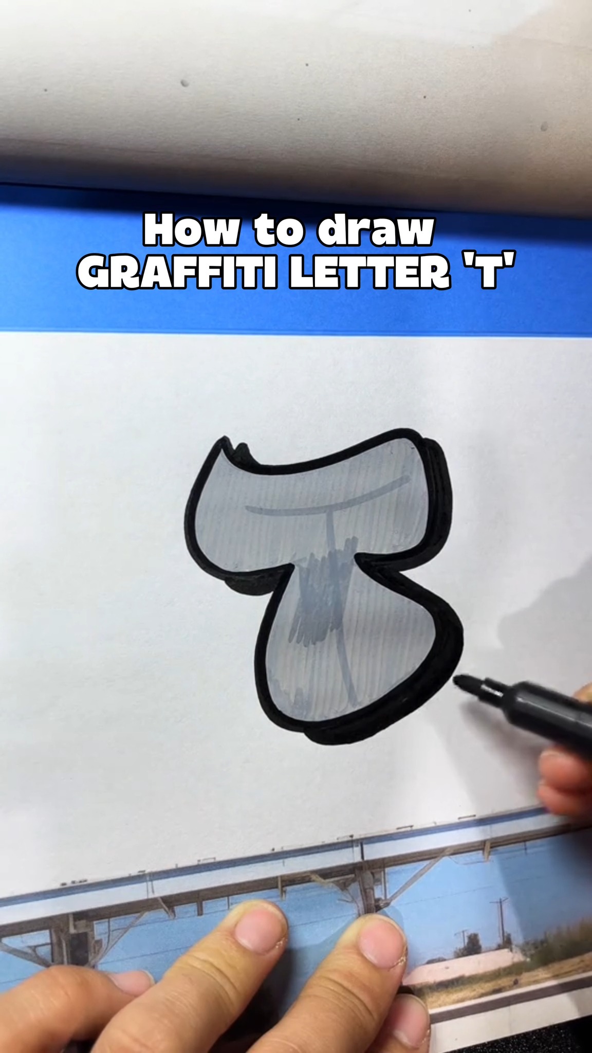How to draw graffiti letter T on our graffiti book #graffiti # ...