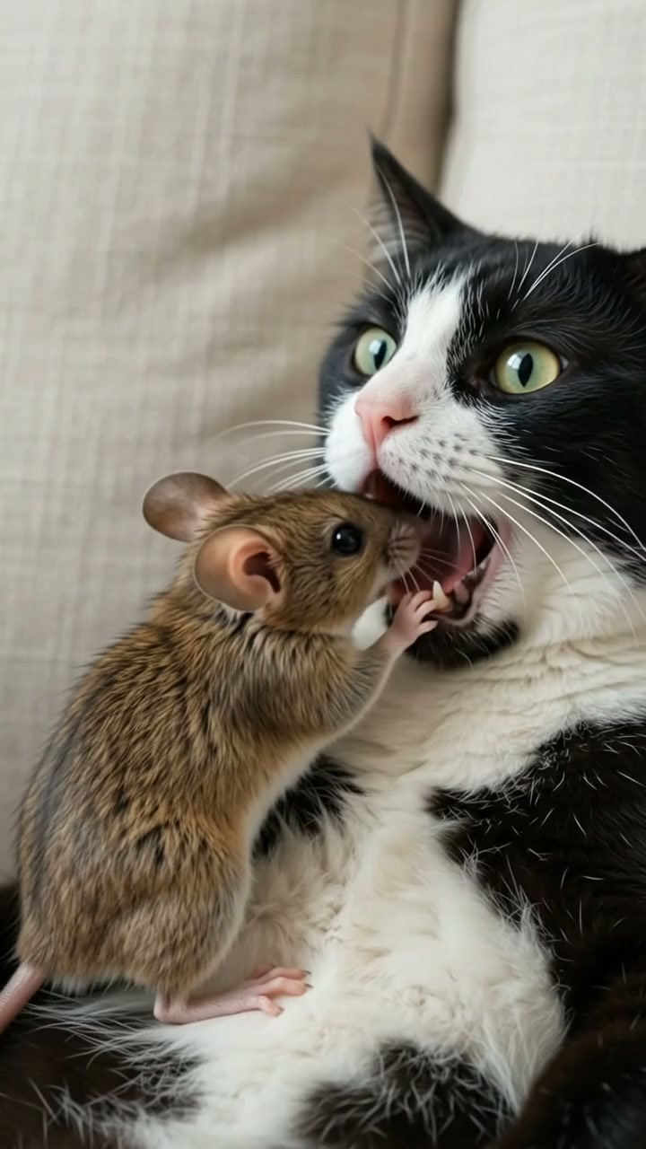 The kissing mouse, short but sweet | The Mouse family that live by