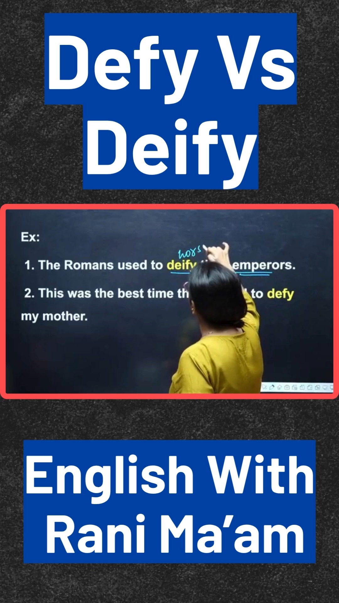 Defy Vs Deify | Homonyms | English... - English With RANI MAM | Facebook