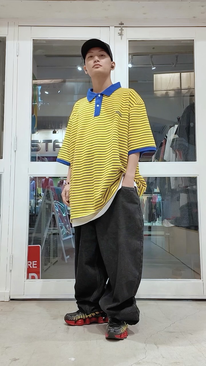 ブリーチロゴテープバギーデニム [BLB01]】 BLEACHED DENIM, BAGGY