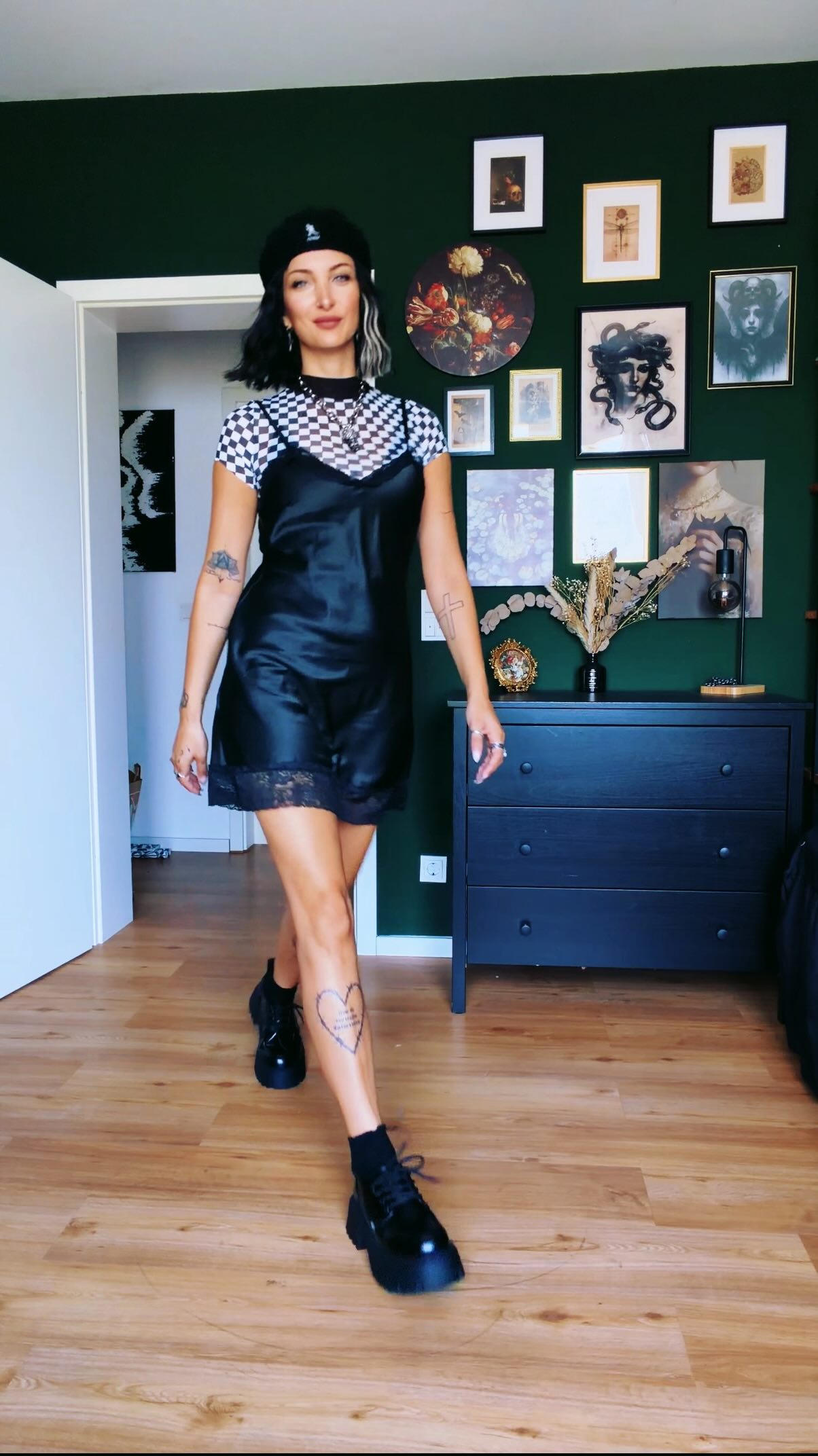 slip dress grunge I think I’ve made my point clear by now but there are just too many cool ways to style a 👯‍♀️✨🖤, slip dress outfit, alternative fashion, soft alt style, outfit, layering outfit, edgy bacherlorette